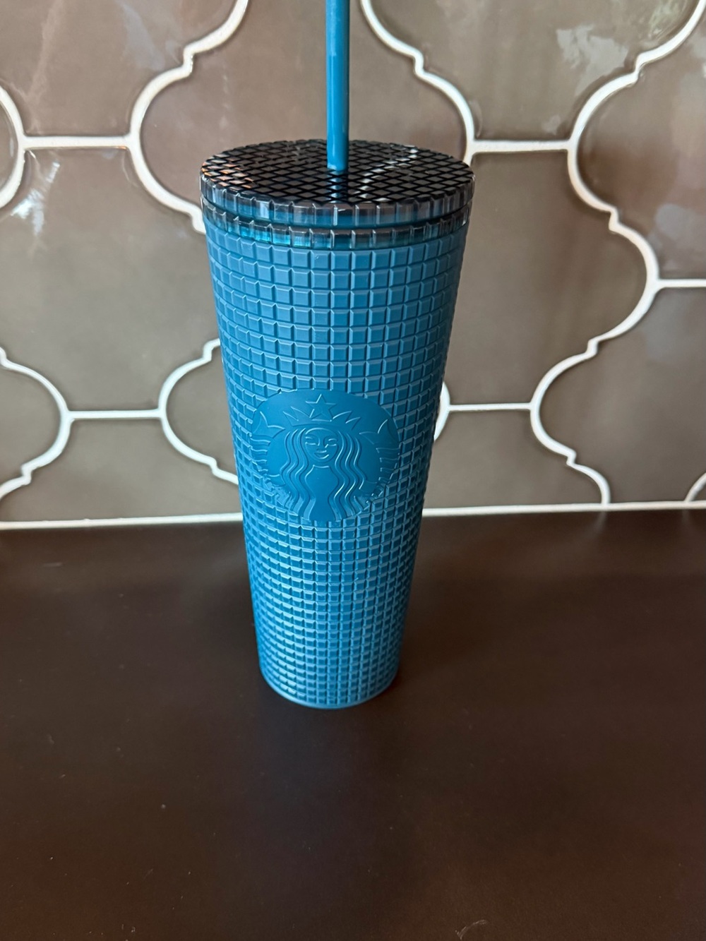Starbucks Blue Textured Reusable Tumbler with Straw